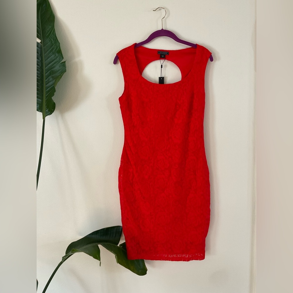 NWT ✨ Metaphor - Red Lace Bodycon Dress - Size M
